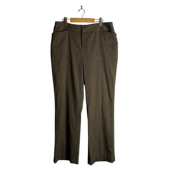 Haggar Women's Tan Rayon Blend Straight Leg Pants - Picture 1 of 8